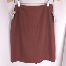 Vintage Wool Pencil Skirt Women S 8 Rust Brown Dark Academia Preppy Quiet Luxury
