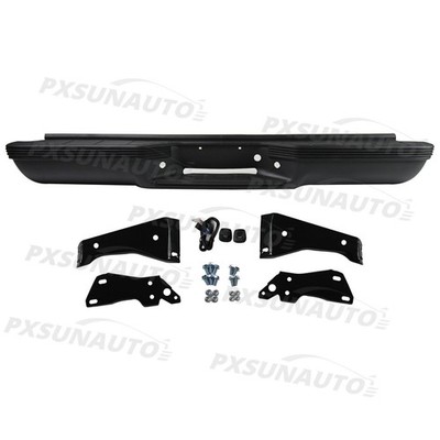 Black Powder-Coated Rear Bumper – Fits 1988-2000 Chevy C/K 1500 2500 Fleetside, Bolt-On, Brackets Included