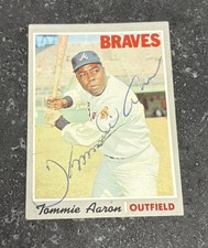 Tommie Aaron Autographed 1970 Topps Card Atlanta Braves Hank Aaron D.1984 JSA