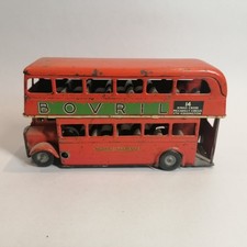 Vintage Triang Minic Double Decker Bus Bovril/ovaltine Adverts  No14 To Putney