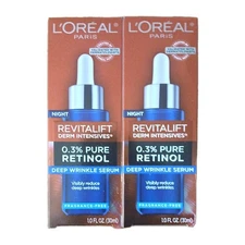 2x L'Oreal Paris Revitalift Derm Intensives Night Serum 0.3% Pure Retinol 1 oz