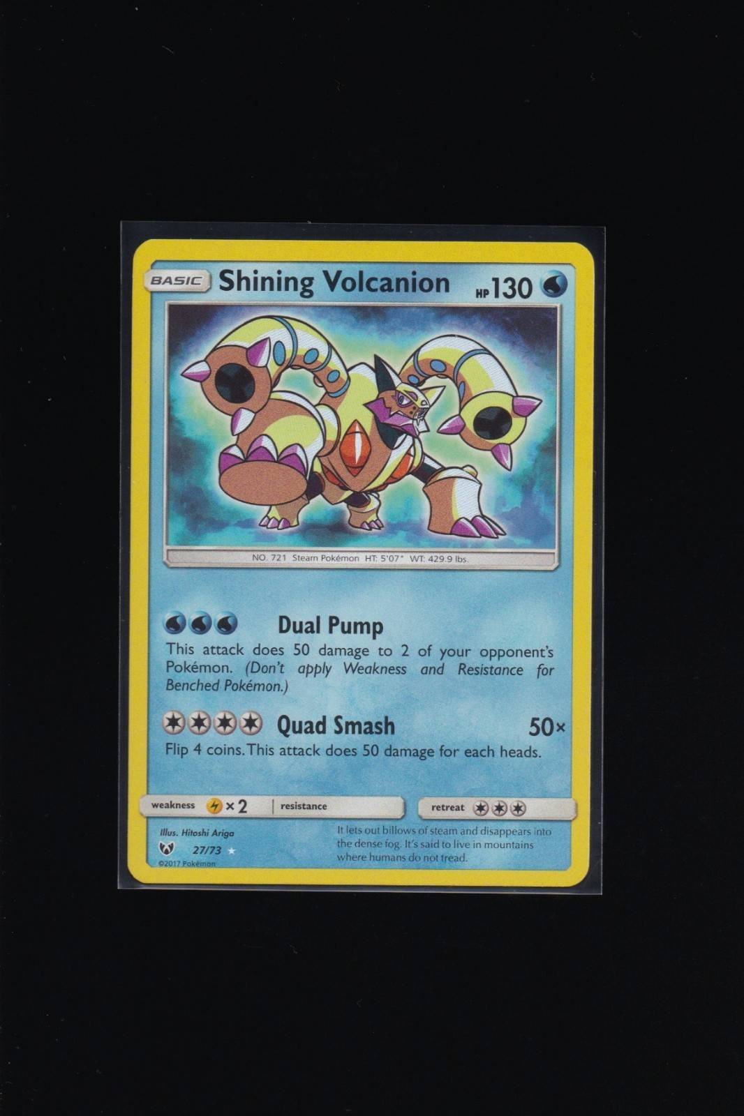 Shining Volcanion 27/73 Sun & Moony Shining Legends Shiny Pokemon TCG Card NM