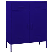 Storage Cabinet Navy Blue Steel Medium Storage Cabinet