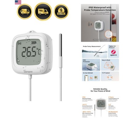 SNZB-02LD Zigbee Waterproof Temperature Sensor with 1.5M Stainless Steel Prob...
