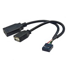 USB2.0 9Pin Female Adapter To USB+Type E Cable With Front Type C Port 15cm