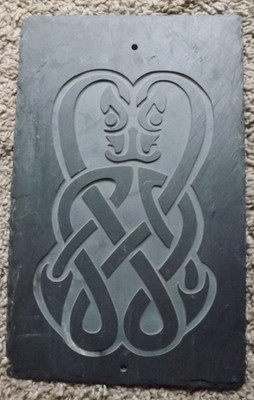 Geschnitztes Schiefer Keltenkreuz Pictish Design groß Handarbeit Schottland Schnitzerei