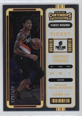 2022-23 Panini Contenders 1st Round Ticket 178/199 Anfernee Simons #25 y8h