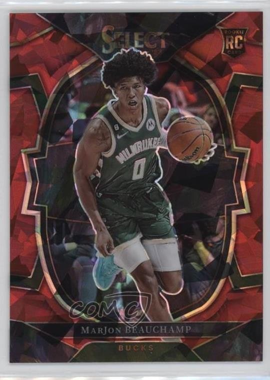 2022-23 Panini Select Concourse Red Cracked Ice Prizm MarJon Beauchamp #75 1s6