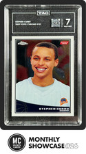 STEPHEN CURRY TAG 7 2009-10 TOPPS CHROME #101 ROOKIE CARD RC 352/999 NEAR MINT. rookie card picture