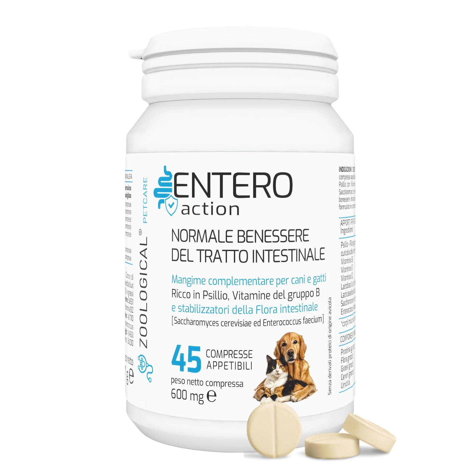 Probiotici Cani e Gatti 45 Compresse Appetibili - Fermenti Lattici Vivi