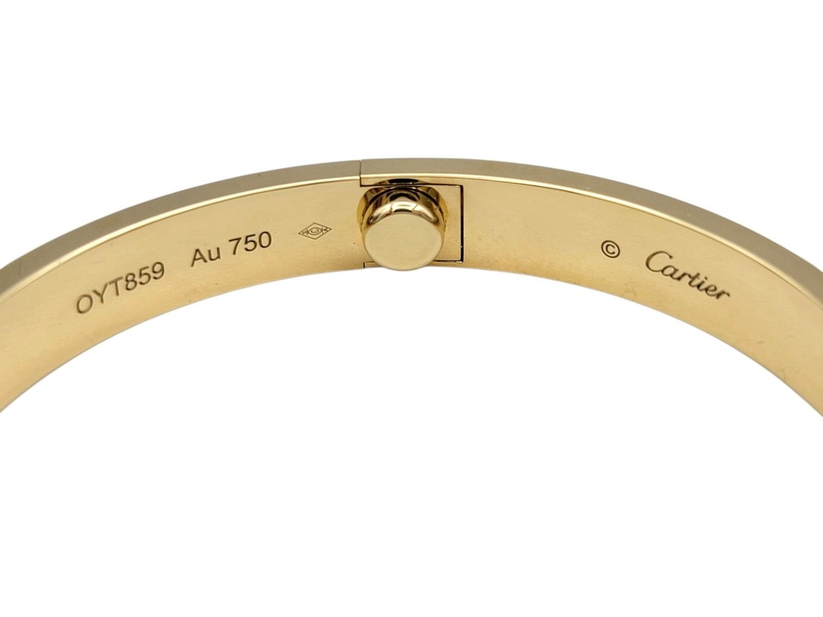 Cartier Four Diamond Love Bangle Bracelet 18 Karat Yellow Gold