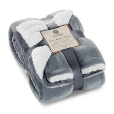 Sherpa Throw Blanket Super Soft Reversible Ultra Luxurious Plush Blanket, 60 ...