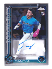 2025 Topps Chrome ROOKIE AUTOGRAPH #RA-JSA JAVIER SANOJA RC ON CARD AUTO Marlins