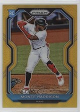 2021 Panini Prizm Tier II Gold Prizm 9/10 Monte Harrison #118 3c7
