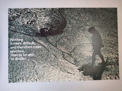 Vtg NOS Argus Poster 1976 Nothing Is More Difficult and Precious than to Decide