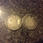 LOT OF 2 SEATED LIBERTY DIMES 1875 1890