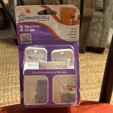 1 Pack Dreambaby Furniture Straps For Baby Proofing Cabinet Anchoring -2 Straps.