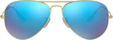 Ray-Ban RB3025 112/17 55 Aviator Matte Gold Blue Mirror NEW w/ Tags