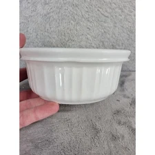 CorningWare French White Stoneware Ramekin Bowl with Lid 16 oz Microwave Oven