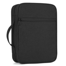 Large Bible Cover Carrying Case Handle Zipper Pocket Book Protector Black
