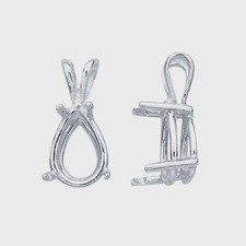 Sterling Silver Pear Readyset Basket Pendant Mounting, 5 sizes available