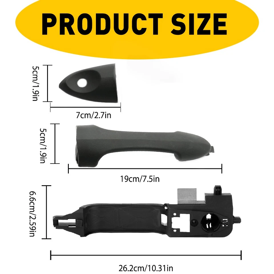 Juego de 2 manijas de puerta exteriores para Ford Focus 2000-07 delanteras izquierda y derecha con cerradura Foto 2 de 4
