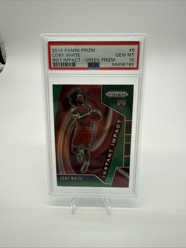 2019 Panini Prizm Instant Impact #6 Green Prizm Coby White RC PSA 10 GEM MINT BZ