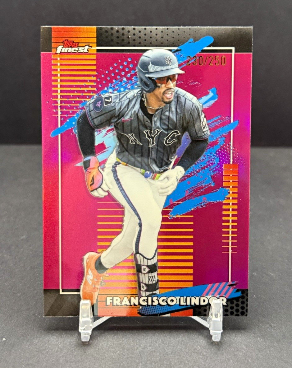 Topps 2025 Topps Finest #159 Francisco Lindor New York Mets Serial Numbered /250