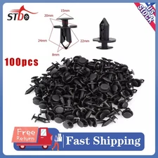 100Pcs Clips for Hole Plastic Rivet Retainer Fender Bumper Push Pin Fastener 8mm
