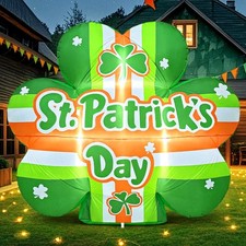 5.5 FT St Patricks Day Inflatables Shamrock Outdoor Decoration, Giant Inflata...