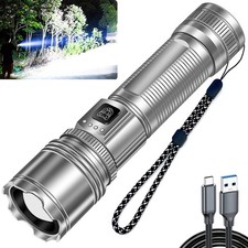 LED Rechargeable Flashlights High Lumen, 90000lm Super Bright EDC Flashlight,...