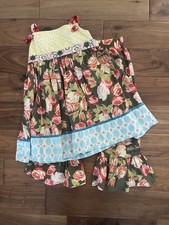 Matilda Jane Serendipity Knot Dress  Ruffle Pants Size 8 -TWIN set available
