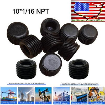#ad 10*NPT Plugs 1 16quot; Male Thread Allen Socket Pipe Pressure Plugs Pipe End Cap USA $9.50