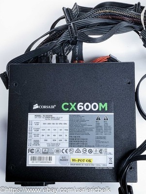 Corsair CX600M 75-002018 600W Power Supply 100-240V - Tested, working