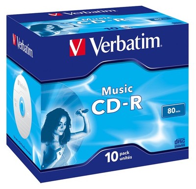 VERBATIM CD-R AUDIO 700MB 16x Speed 10er JewelCase Rohlinge 80min