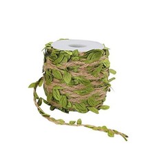 Burlap Leaf Ribbon, 66 Feet 5mm Natural Jute Twine Ribbon with 1PC/66FT