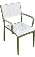 Sedia per Esterni Impilabile 57x64x86 cm Verde Oliva/Grigio chiaro Carol Amicasa