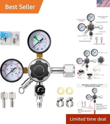 #ad Heavy Duty 0 120 PSI CO2 Regulator with Quick Disconnect for Beer Keg Perfection $112.97