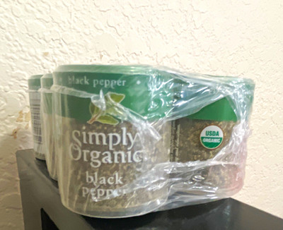 Simply Organic Black Pepper USDA Organic Spice, 0.56 oz Jars, 6 Pack
