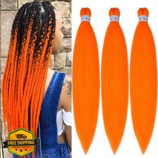 Orange Braiding Hair Pre-Stretched Kanekalo 26 Inch Box Braids