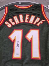 Detlef Schrempf Autographed/Signed Jersey Beckett Green Custom Jersey 