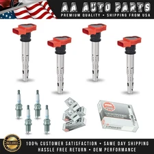 4x Ignition Coil & 4x NGK Spark Plug For Audi TT A4 VW Golf Jetta GTI 2.0L UF529