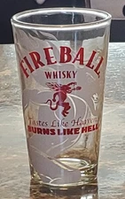 NEW Fireball Whisky Tastes Like Heaven Burns Like Hell Pint Glass 2019 RARE