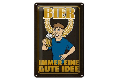 mrdeco Metall Schild 20x30cm Alkohol Bier immer eine gute Idee Deko Blechschild