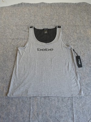 BEBE Womens 1X Workout Tank top Mesh Back NWT