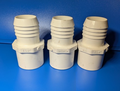 ** (3) 1 1/4" MALE SCHEDULE 40 PVC WITH HOSE BARBS