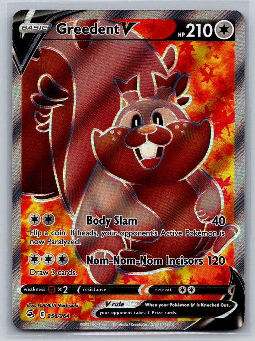 Greedent V (Full Art) Holo Ultra Rare SWSH08: Fusion Strike 256/264 NM