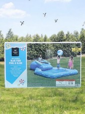Members Mark inflatable Blue Fish Pool slide And Beach Ball