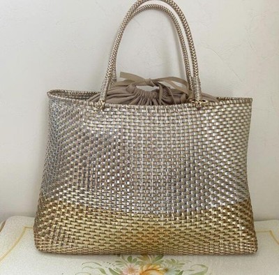Anteprima Intreccio Silver Gold Limited Tote Bag Light Large Authentic
