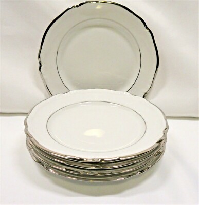 Hutschenreuther Arzberg Germany Empress Platinum 2373 Bread & Butter Plates x5